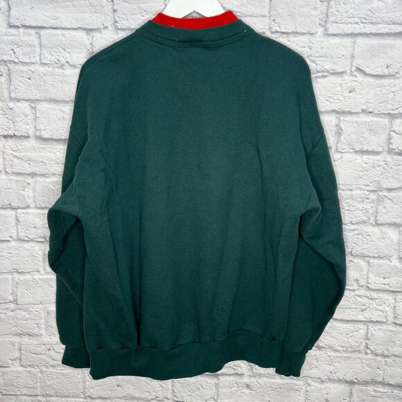 Vintage Jerzees Morning Sun 90s Cardinal Sweatshirt Size XL Green Graphic - Picture 6 of 6